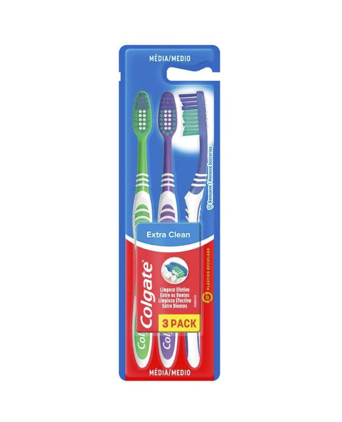 Cepillo Dental Colgate Extra Clean Pack x 3 Un